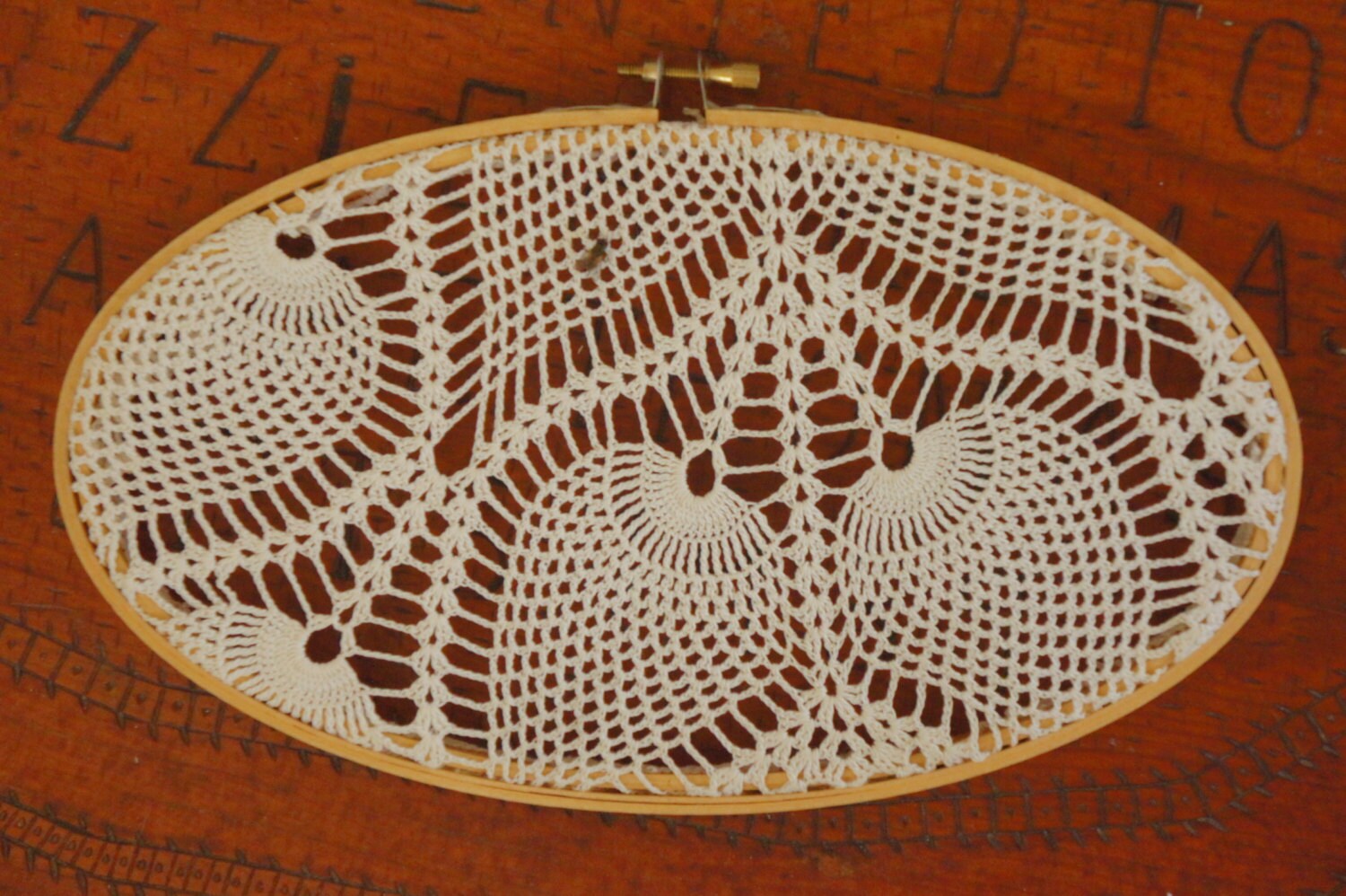 Handmade Vintage Upcycled Crochet Lace Doily Hoop Wall Hanging