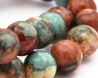 15 Jade Beads 8mm Dyed Desert Tones Gemstone Beads - BD889