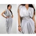 70s GRECIAN Goddess Hippie Draped Dress GUNMETAL // TatiTati Style on Etsy