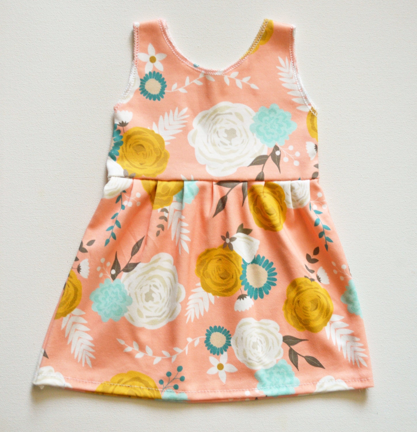 Tank Dress Blush Floral Baby Dress Toddler Dress Pink by ModFox