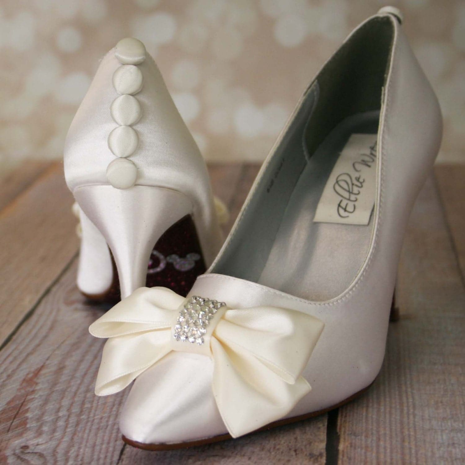 Custom Wedding Shoes Ivory Closed Toe Wedding Shoes with