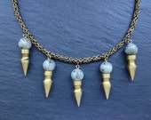 Sample - Sesame Jasper Spike Collar Necklace - Brass