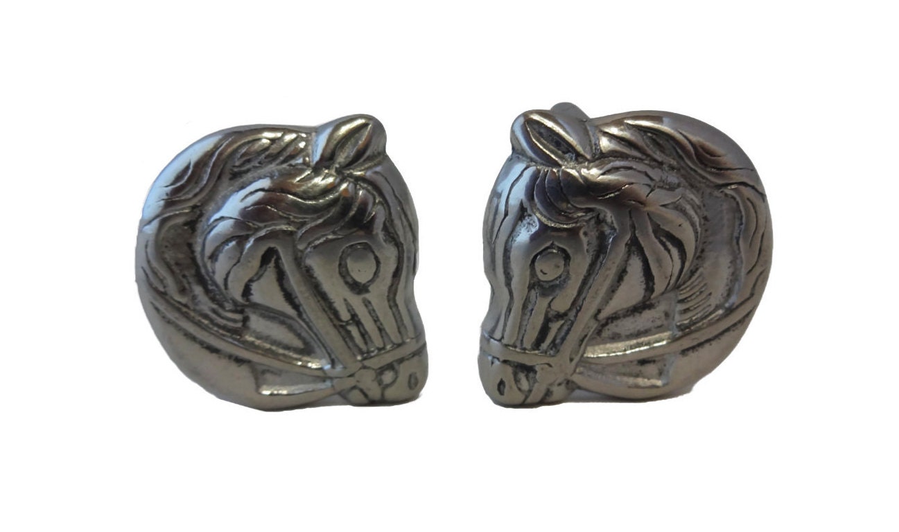 Pair Horse Head Bridle Loop Conchos Stainless Headstall 1