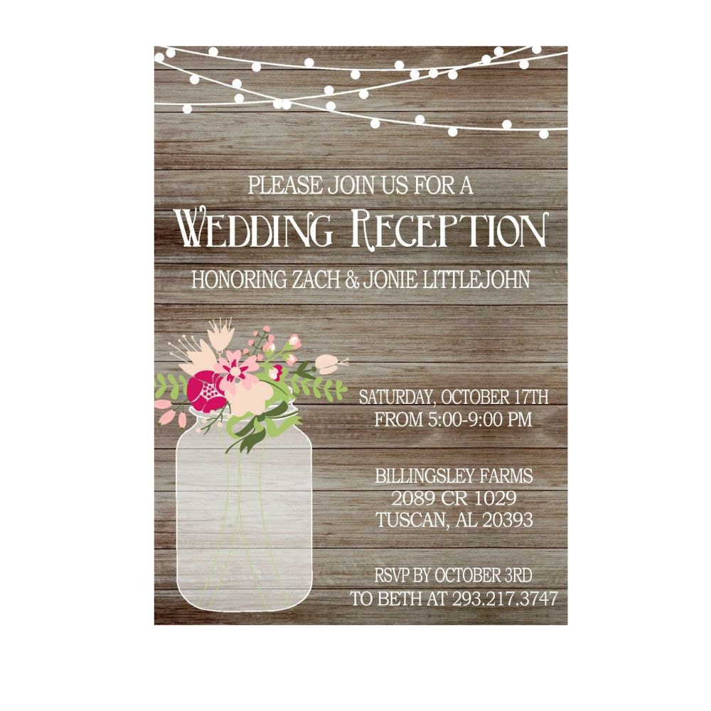 Wedding Reception Invitation Text 4