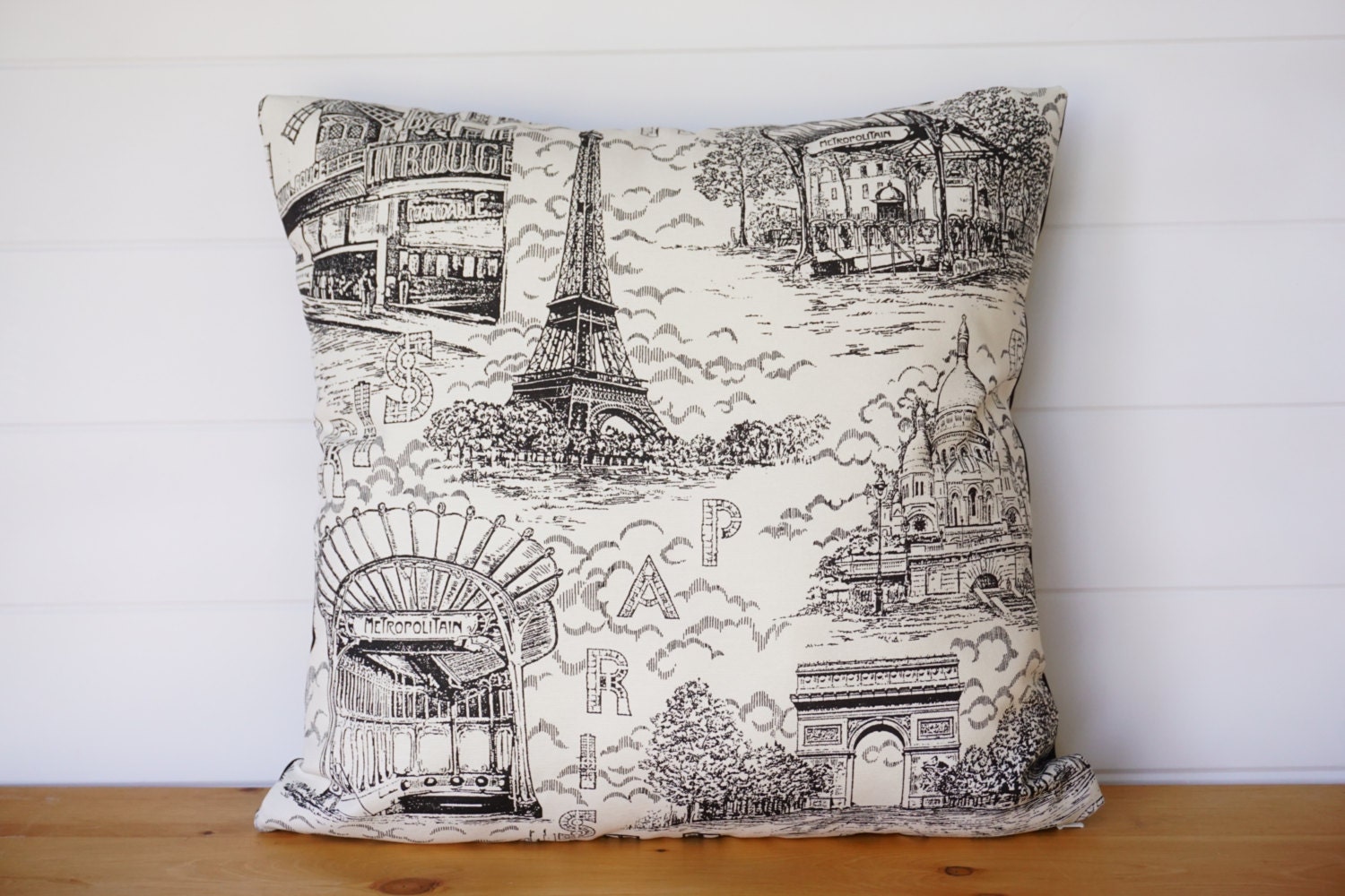 Paris Pillow Cover Fabric FROM Paris French Country Eiffel