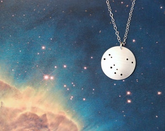 Andromeda constellation sterling silver necklace