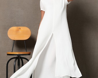 White linen dress - Etsy