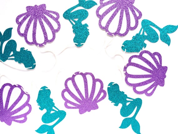 Glitter Mermaid Banner - Under the Sea Banner - Mermaid Party Decoration // Mermaid Birthday Party Supplies // Under the Sea Party Decor Il_570xn