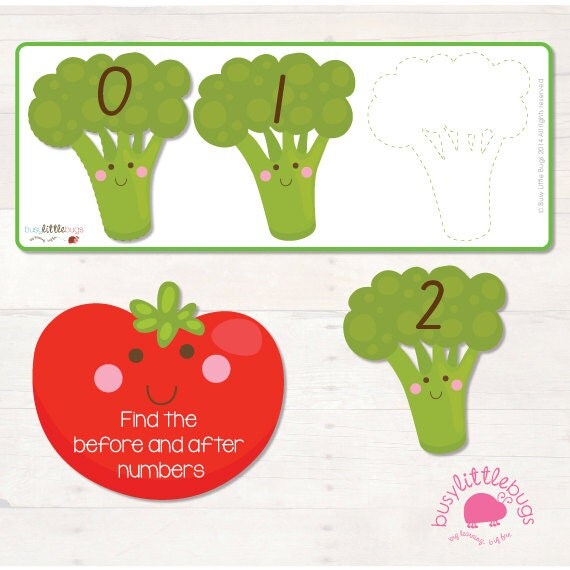 Very Veggie Before After Number Matching Game Early Maths