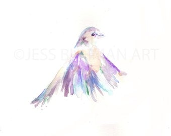 Original Watercolor Painting, Titled: "Such Great Heights" by Jessica Buhman 11 x 14 Original Bird Painting