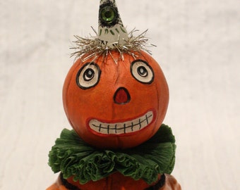 Halloween Pumpkin Vintage Style Prim Folk Art Doll # 4