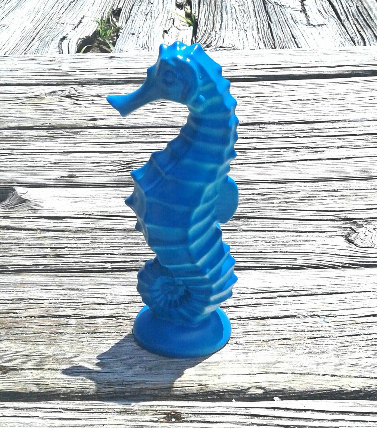 Sea horse statue large seahorse figurine by SurfandSunBoutique