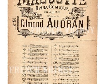 French music sheet | Etsy
