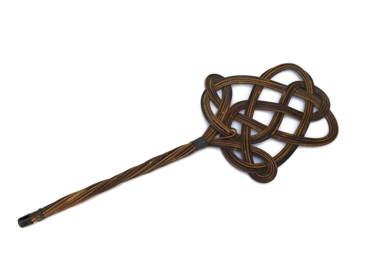 French Carpet Beater. Woven Wicker Rug Beater. Rustic French