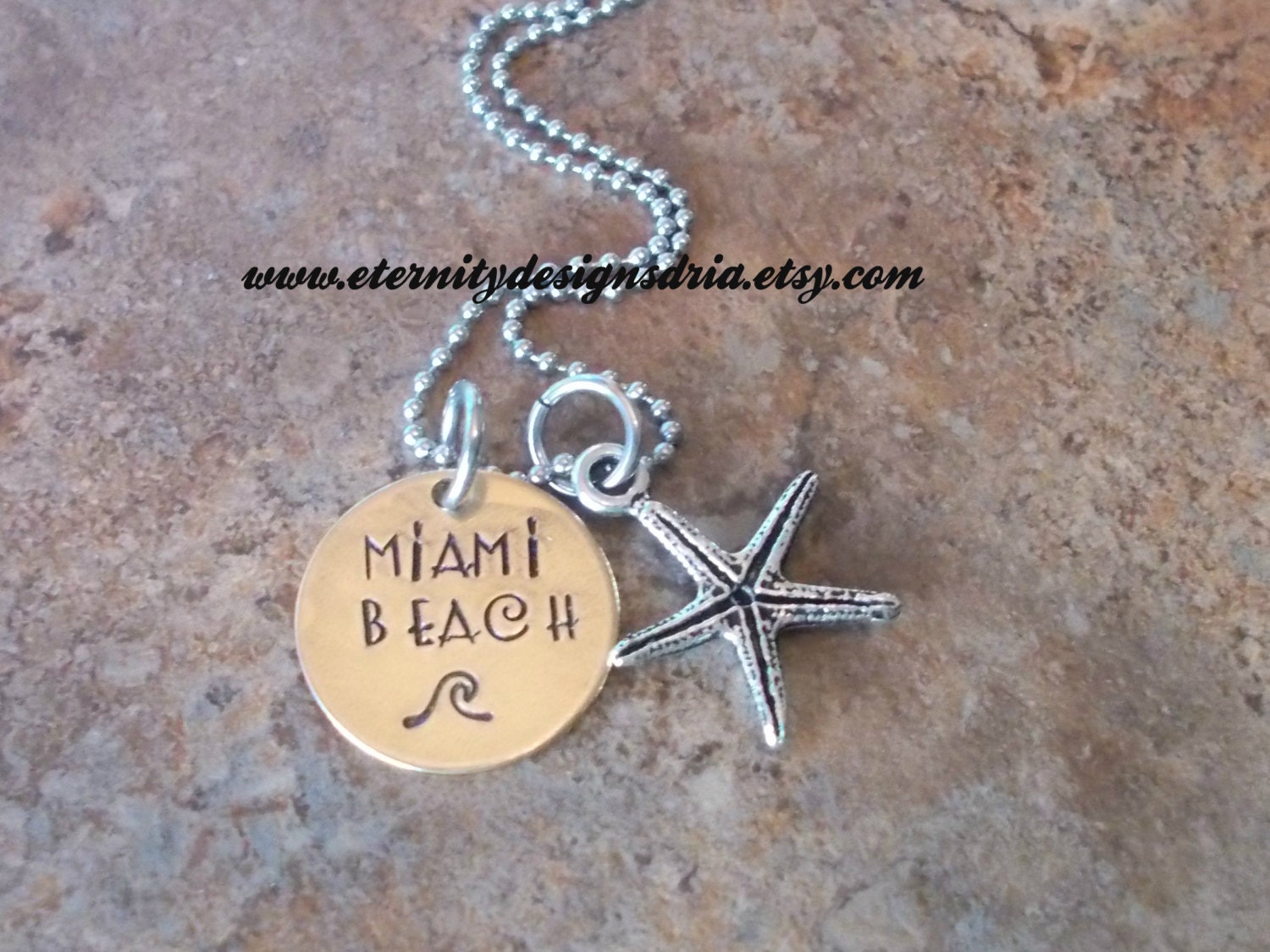Personalized Beach Necklace Ocean Jewelry Starfish Jewelry