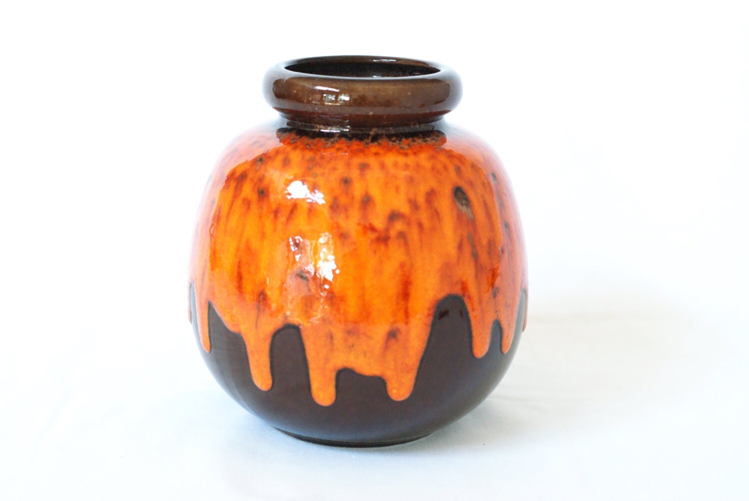 West German Pottery Vase Scheurich 28419 Retro Orange