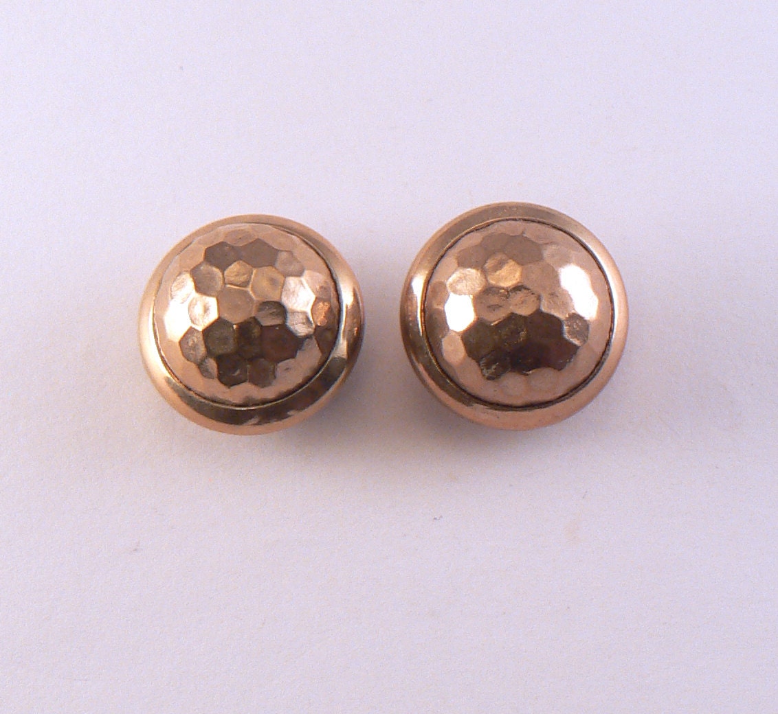 2 20 mm Hammered Brass Button Covers Gold Button Covers