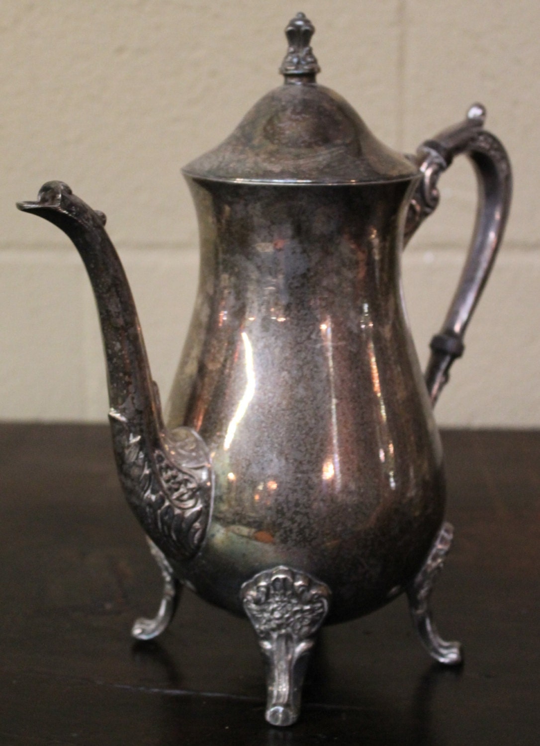 Vintage Leonard Footed Silverplate Teapot