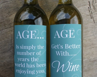 Aged Printable Wine Bottle Labels