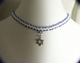 Jewish Star of David Choker Necklace