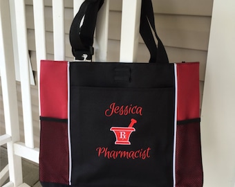 Personalized Tote Bag Pharmacist Pharmacy Tech Technician Nurse Nursing Medical Gift