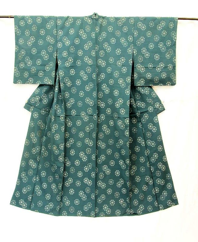 Japanese Kimono Robe / Vintage Hitoe Kimono Komon / Dressing Robe ...