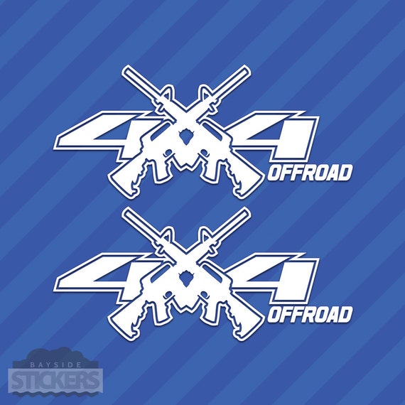 4x4 Offroad AR15 Gun Set of 2 Vinyl Decal Sticker Off Road