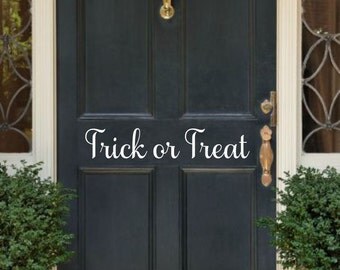 Halloween Door Decal Halloween Decal Trick Or Treat Decal Halloween Vinyl Decal Halloween Door Decor Front Door Decal Holiday Door Decal