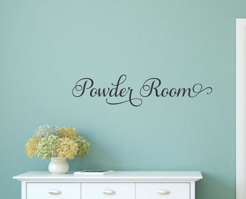 Powder Room Decal Powder Room Vinyl by RunWildVinylDesigns on Etsy