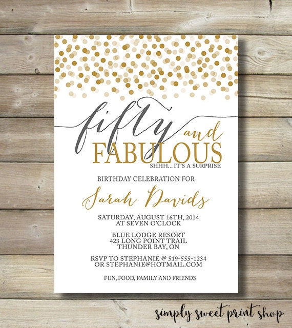 Fifty And Fabulous Birthday Invitations 3