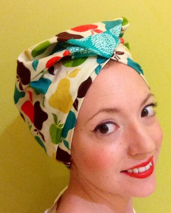 Fab Tutti Fruitti Pool Hat, PVC Lined Rain Hat, Water Resistant Cap, Retro - il_570xN.803427057_dolc