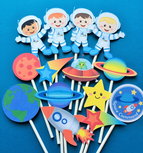 Astronaut cupcake toppers astronaut birthday party toppers