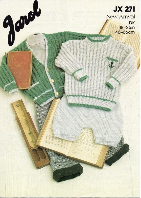 baby / childrens ribbed sweater cardigan shorts knitting