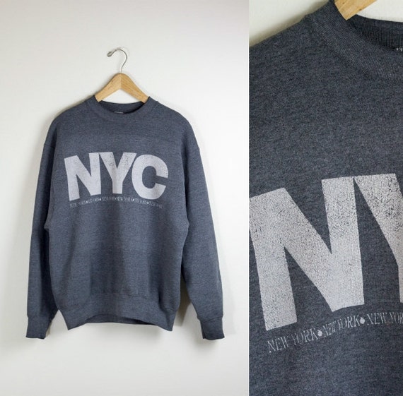 GREY NYC SWEATSHIRT / gray nyc pullover / new york city jumper