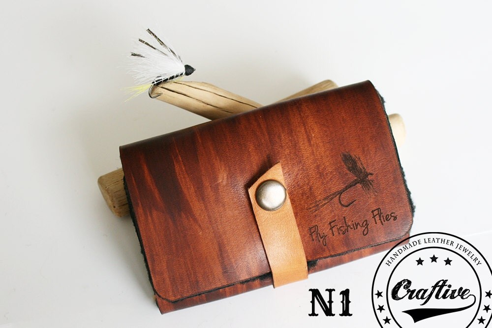 Fly Fishing Flies Pocket Pouch by CraftiveLeather on Etsy