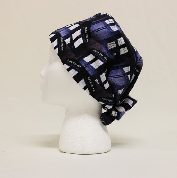 Download Police Box TARDIS Doctor Who Surgical Dentist Scrub Cap Chemo