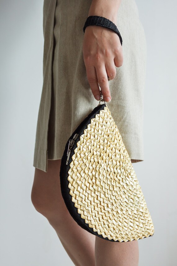 straw clutch bag h&m