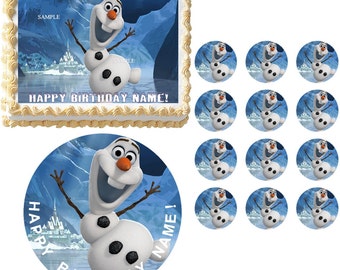 olaf cupcake toppers etsy