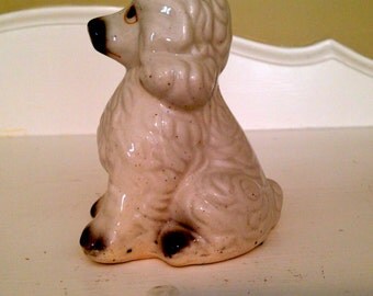 Poodle Figurine ~ Ceramic Poodle ~ White Poodle Figurine ~ China Poodle ~ White Dog Figurine