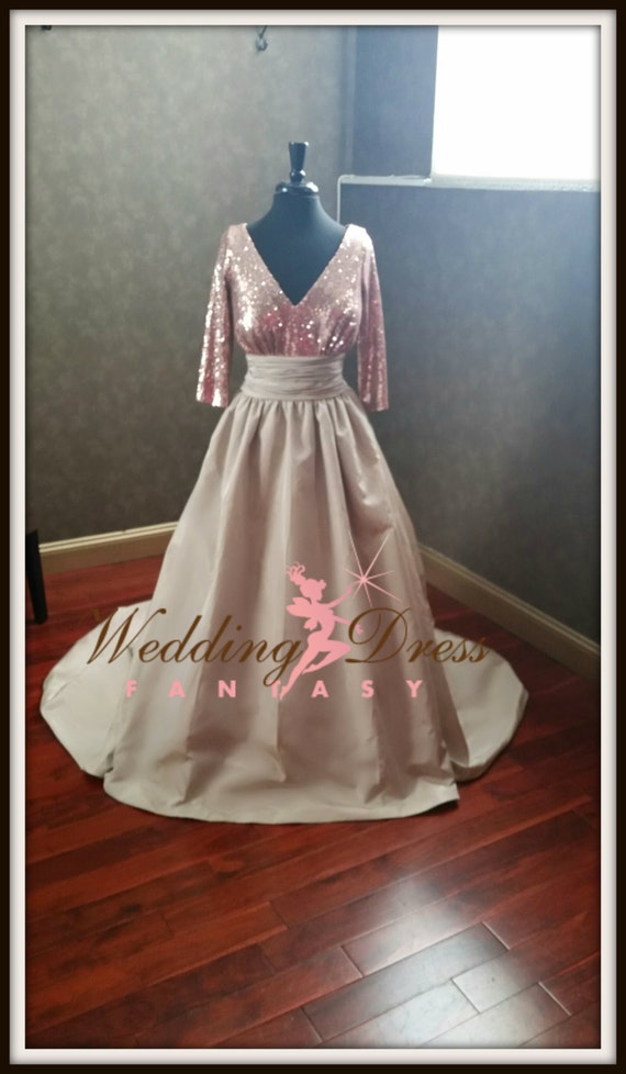 Rose Gold and Champagne Wedding Dress by WeddingDressFantasy