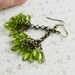 Green earrings, vintage style jewelry, long earrings, gift for her, bronze earrings, Europe