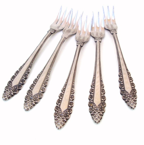 Vintage Cocktail Forks Flatware Orleans Silver by WhimzyThyme