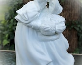 Skating Couple, Romantic White Christmas Decor, Dept. 56 Retired Collectible, Shabby Victorian Holiday Decor