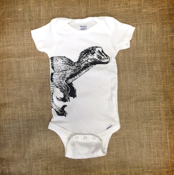 Dinosaur Onesie Velociraptor Onesie Funny Baby Clothes Hipster