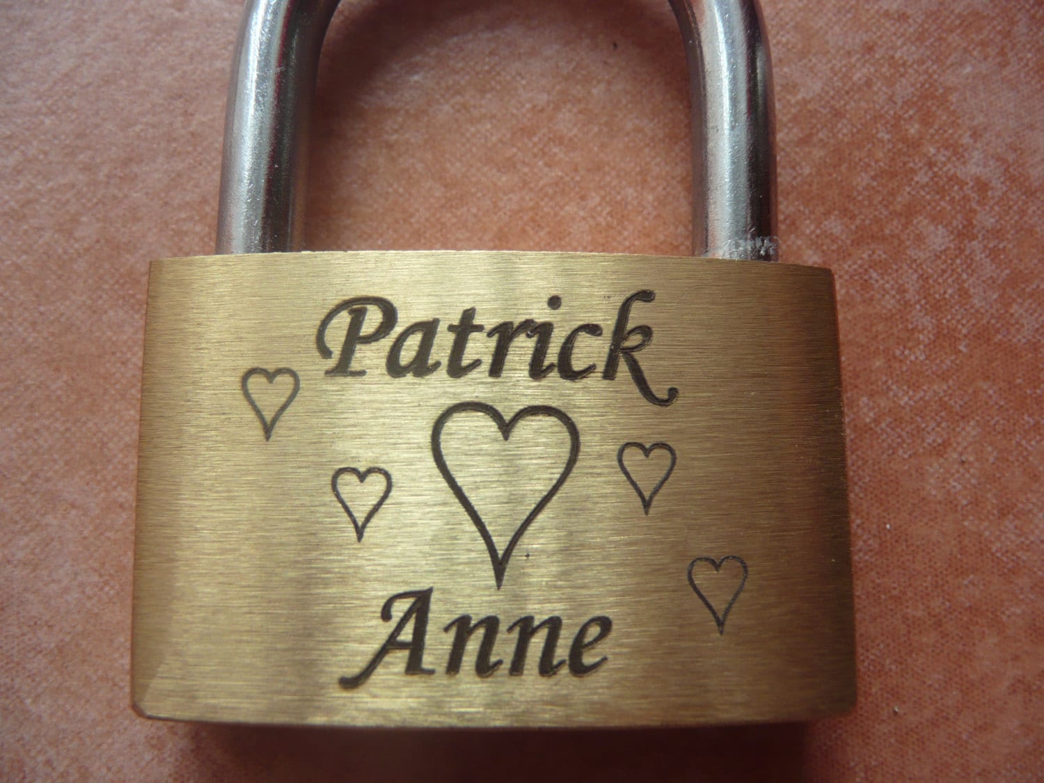 engraved Padlock Lovelock Brass with Key and