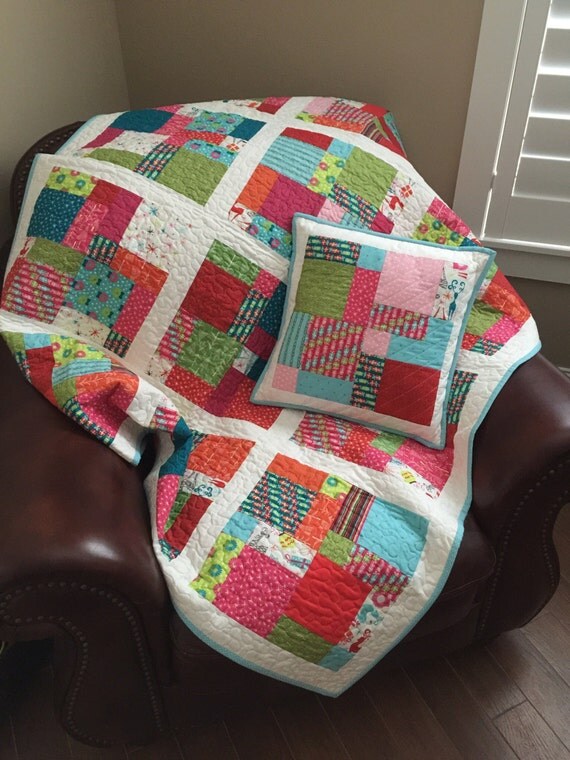 CLEARANCE Christmas Lap Quilt with Matching Quilted Pillow