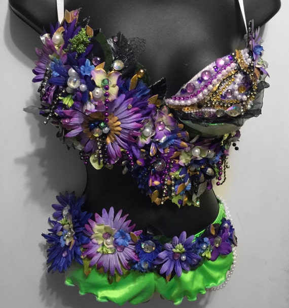 Forest Fairy Bra: Rave wear New Years rave by RichMahoganyLife