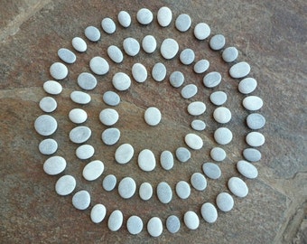 75 Beach Pebbles, Beach Stones, Grey Stones, Flat Stones, Grey Pebbles, Small Stones, Stone Buttons, Smooth Pebbles, Sea Stones