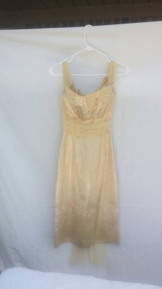 Gorgeous vintage gold brocade formal dress size XS