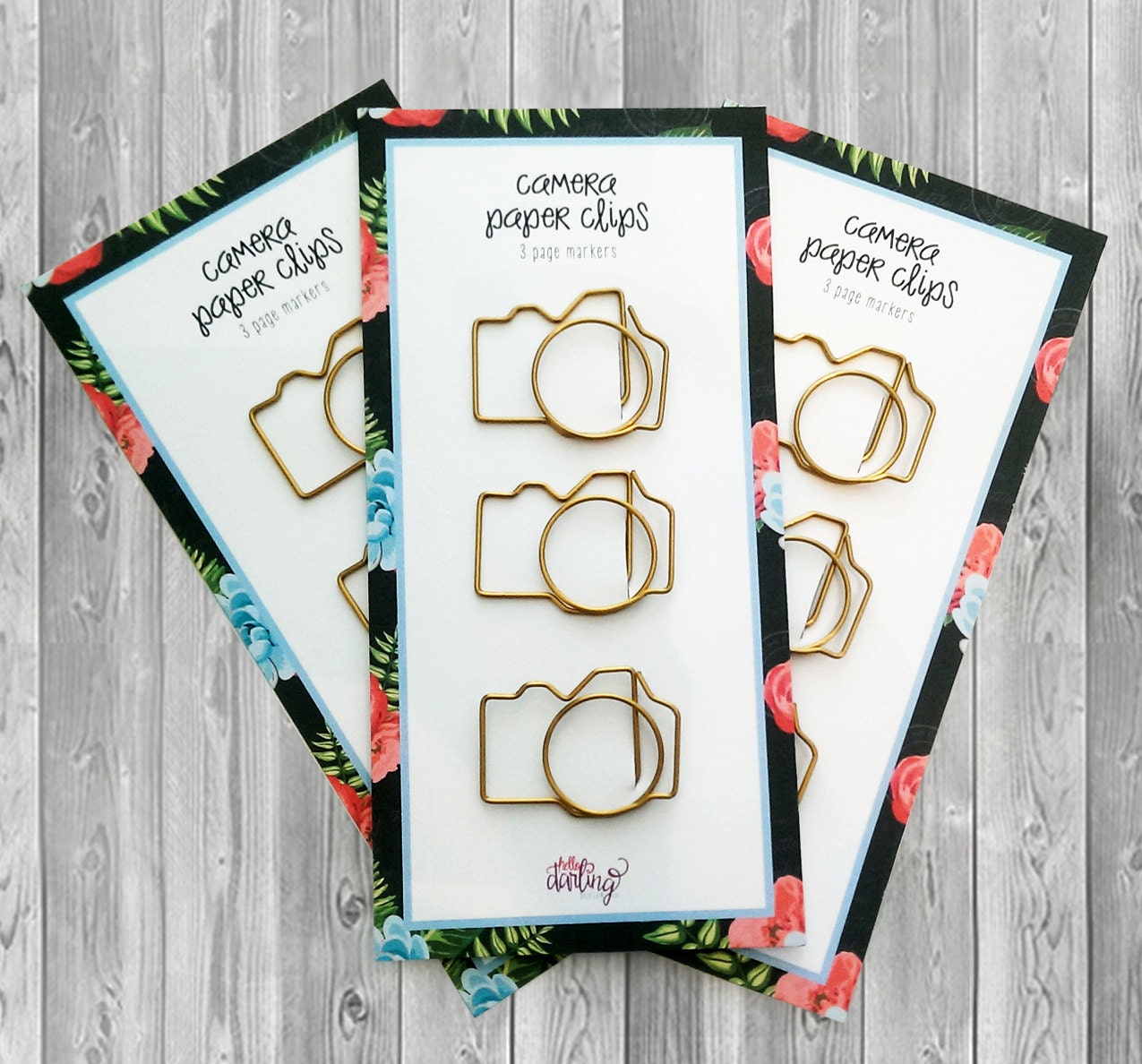 Large Gold Camera Paper Clips Gold Fun and Unique Paperclips